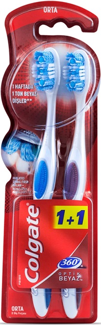 COLGATE D/F 360 OPTIK BEYAZ ORTA 1+1