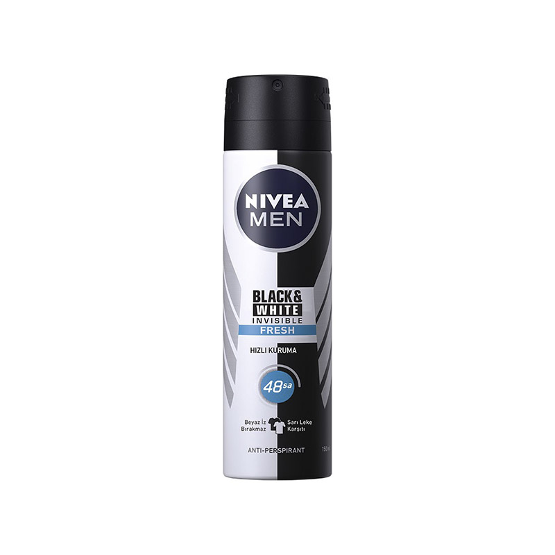 NIVEA DEO SPR 150 ML INV BLACK&WHITE FRESH ERKEK